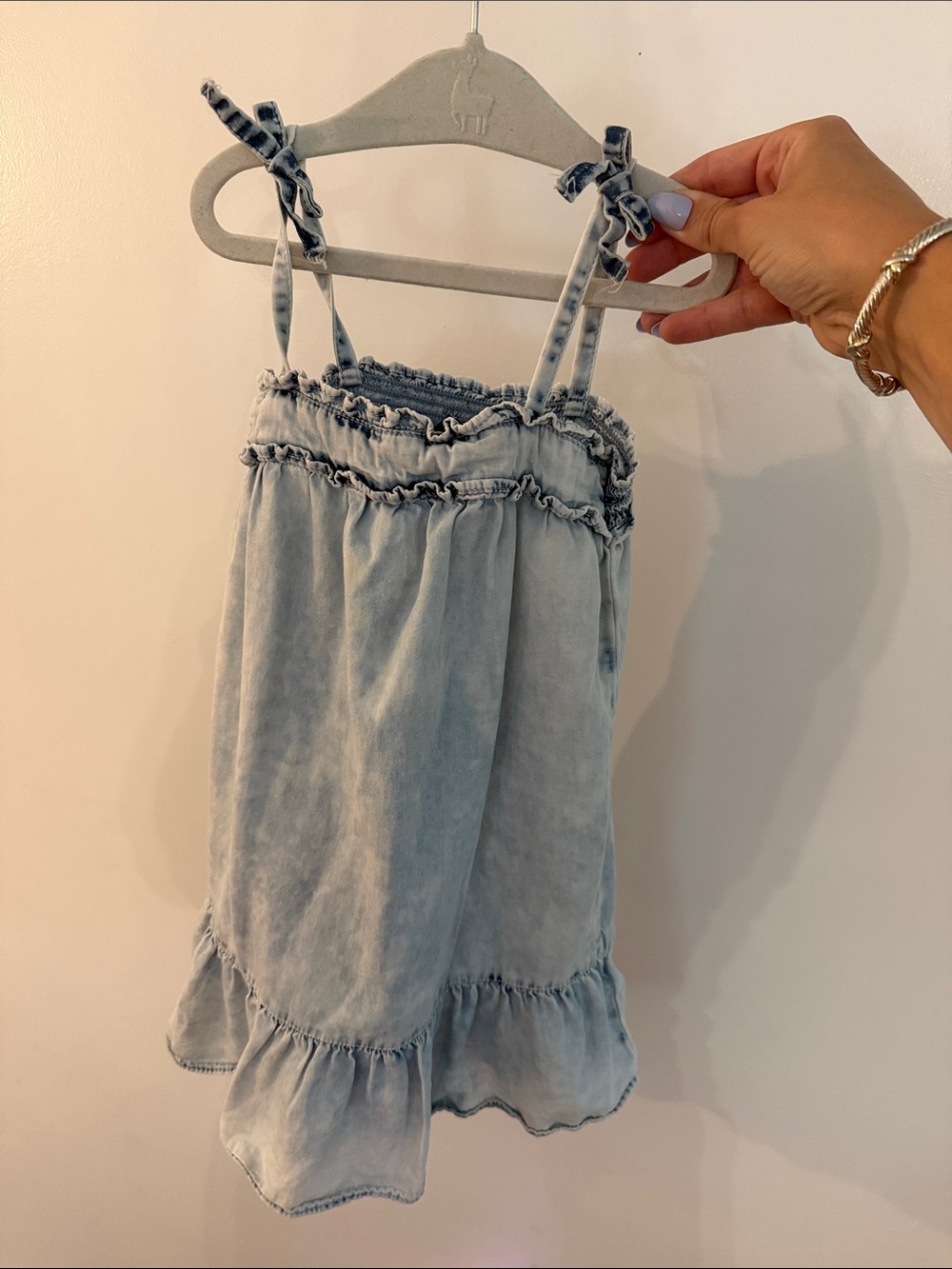 GAP • Worn Once! Light Wash Denim Tie-Strap Sundress • 3T